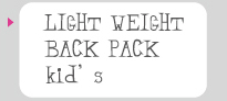 Light weight back pack