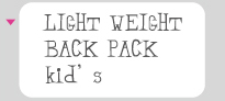 Light weight back pack